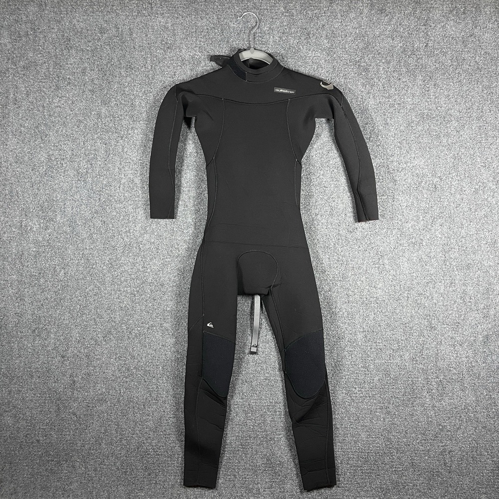 Quiksilver Aqua 3:2 MM Full Body Wetsuit Black Red Youth Kids Size 8B #2771